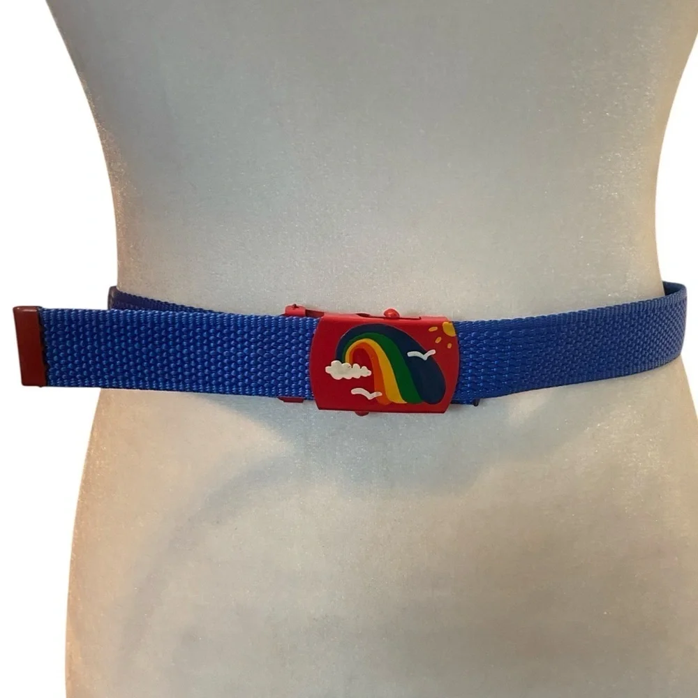Vintage Auto Grip Woven Retro Rainbow Belt